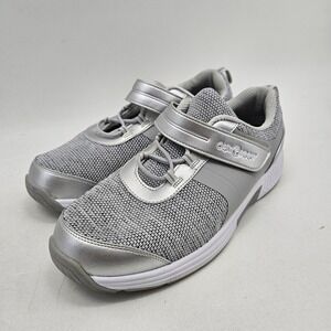 Orthofeet Coral 832 Walking Shoes Women 11.5 Silver Orthopedic Hook&Loop Comfort